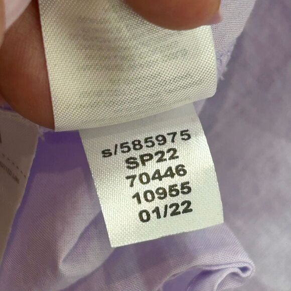 Ann Taylor Dress 18 Purple Eyelet Lace Scoop Neck Maxi Ruffle Puff Sleeve Midi - Picture 13 of 16